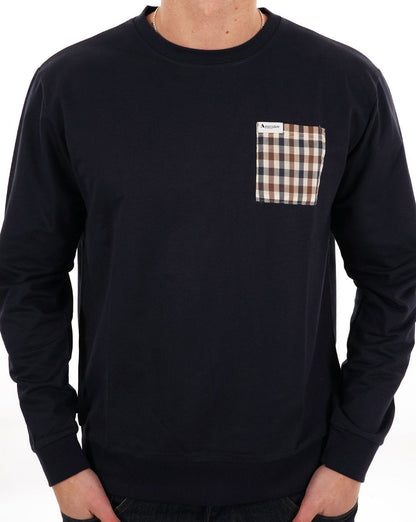 Aquascutum Iconic Pocket Crew Sweat Navy