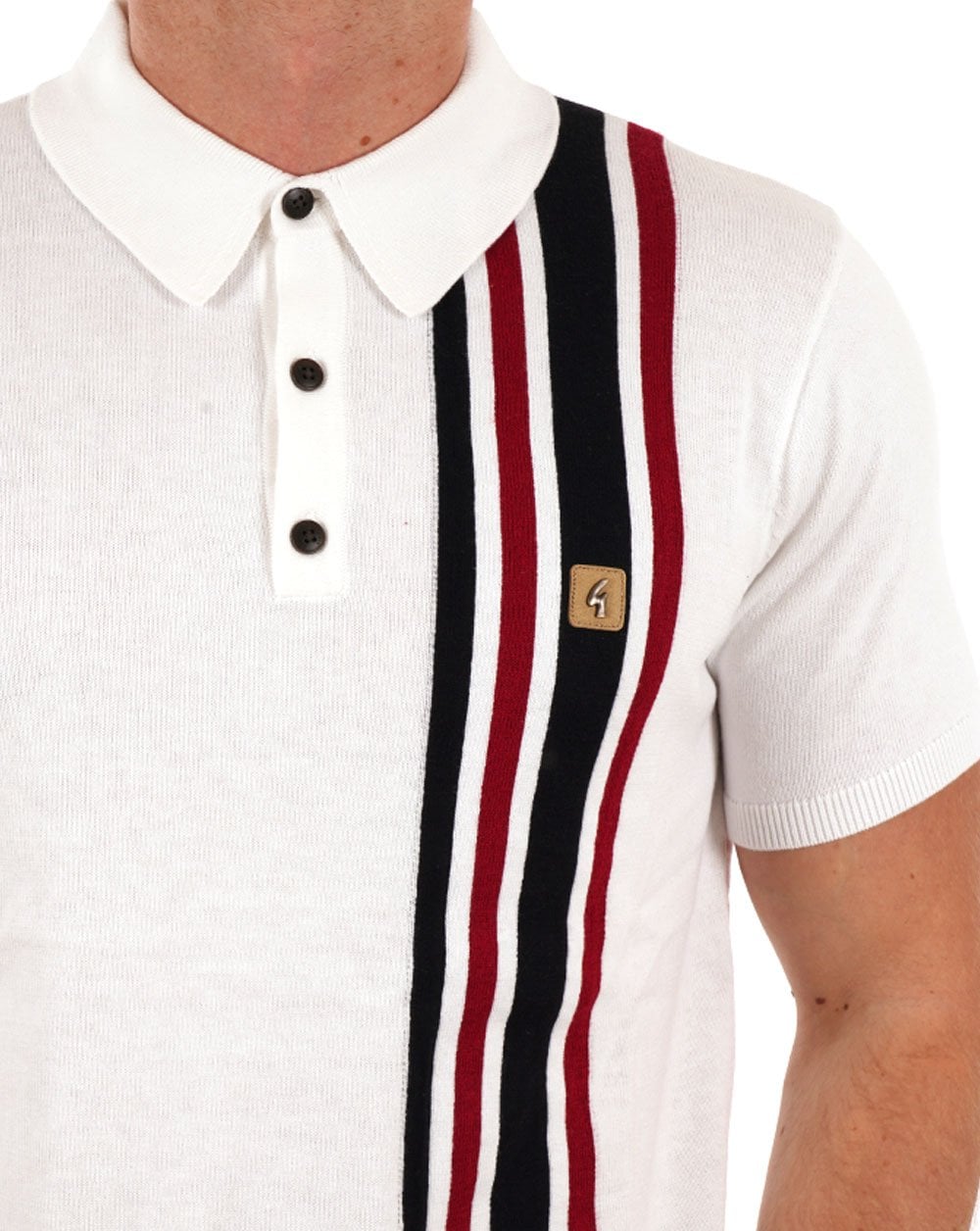 Gabicci Vintage Soda SS Knitted Polo White
