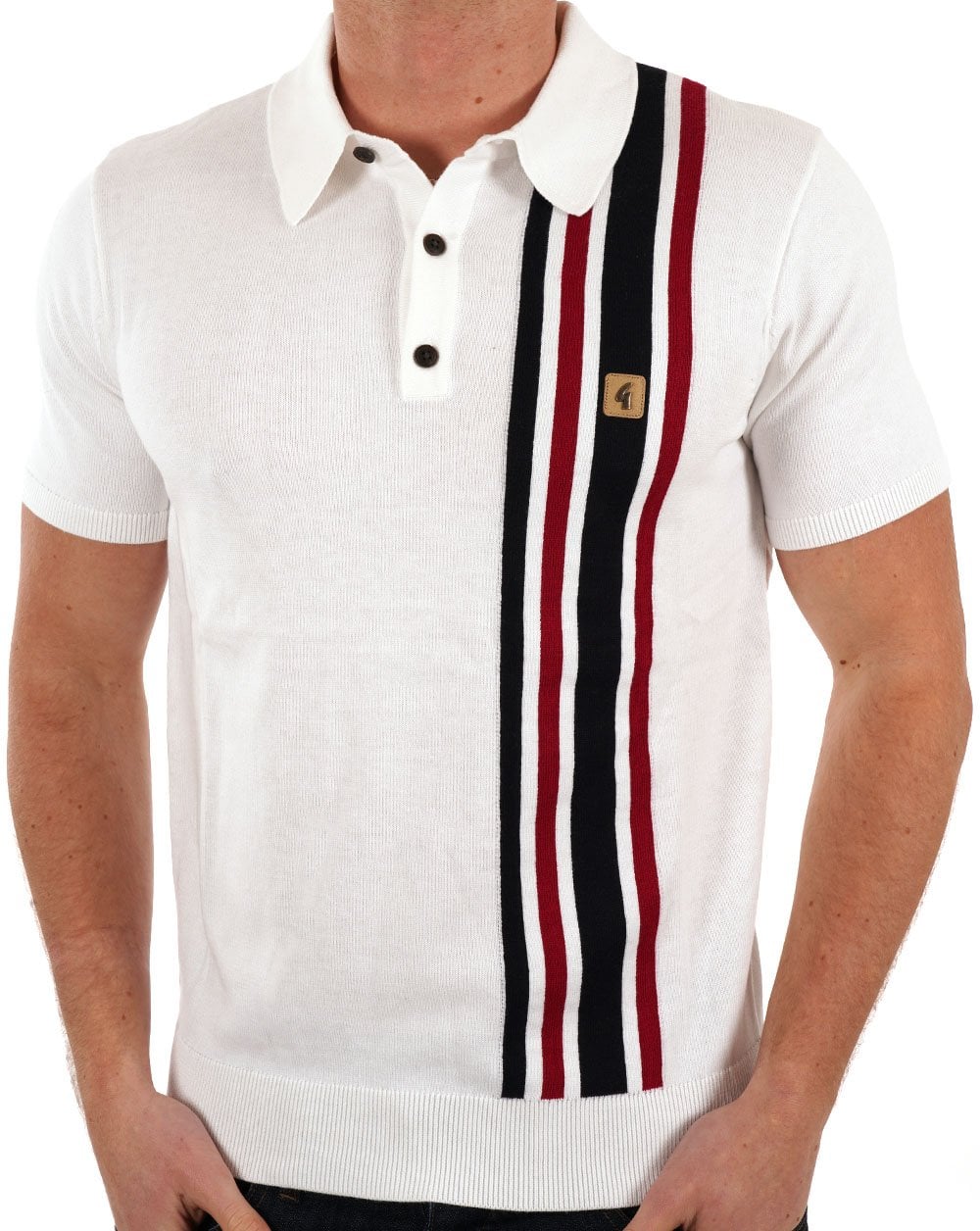 Gabicci Vintage Soda SS Knitted Polo White