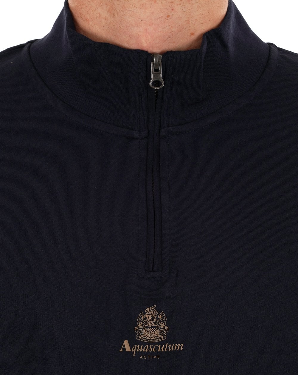 Aquascutum Small Logo 1/4 Zip Sweat Navy