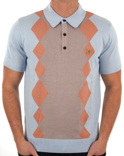 Gabicci Vintage Bond Knitted Polo Azure