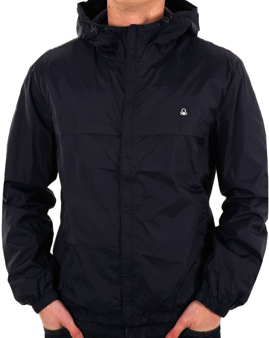 Benetton Hooded Rain Defender Jacket Navy