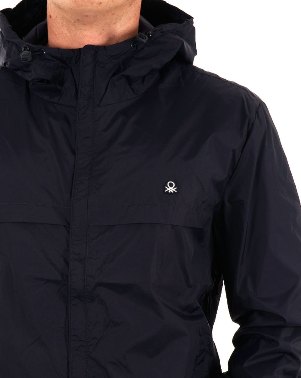 Benetton Hooded Rain Defender Jacket Navy