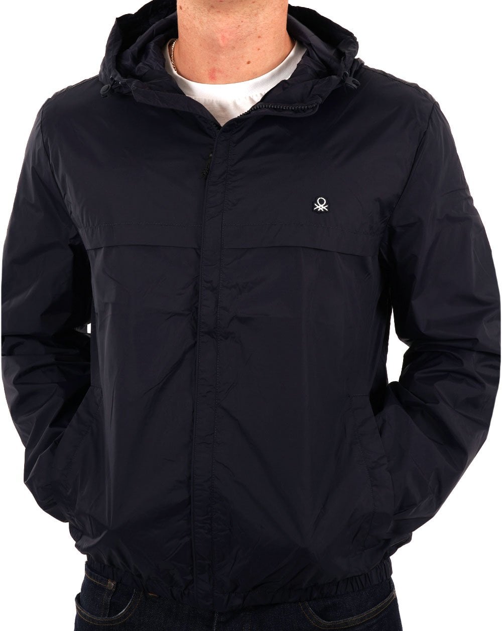Benetton Hooded Rain Defender Jacket Navy