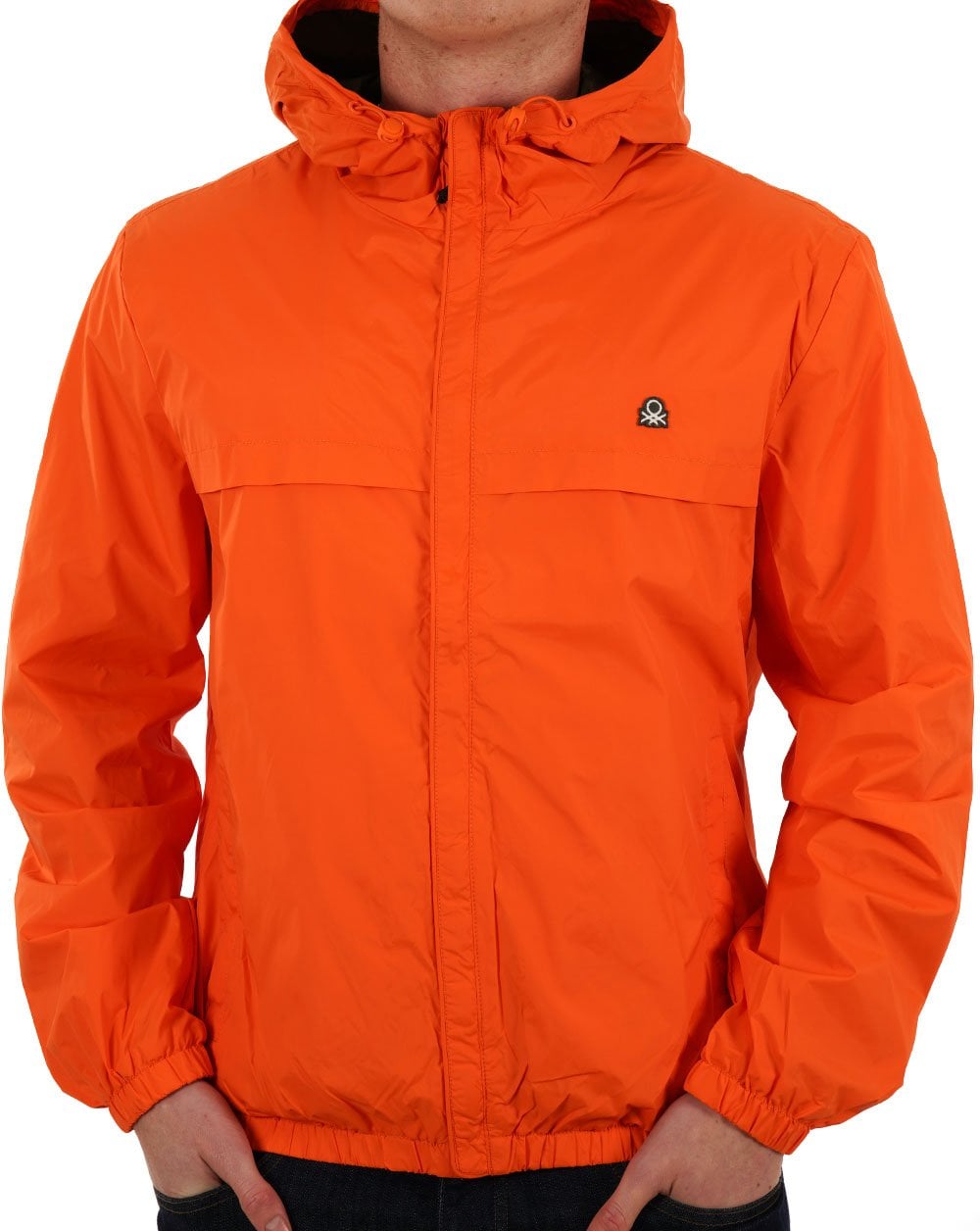 Benetton Hooded Rain Defender Jacket Orange