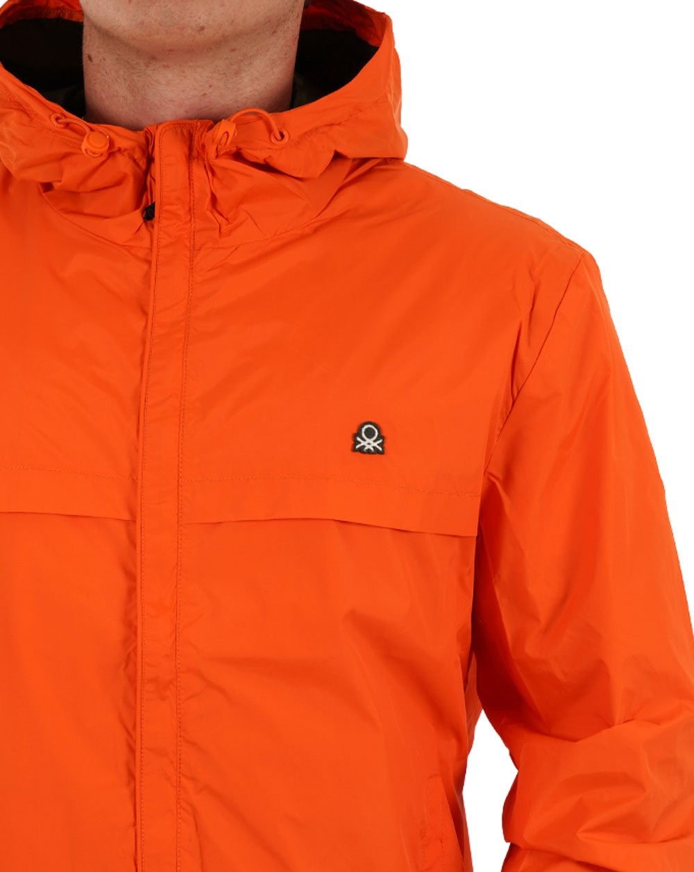 Benetton Hooded Rain Defender Jacket Orange