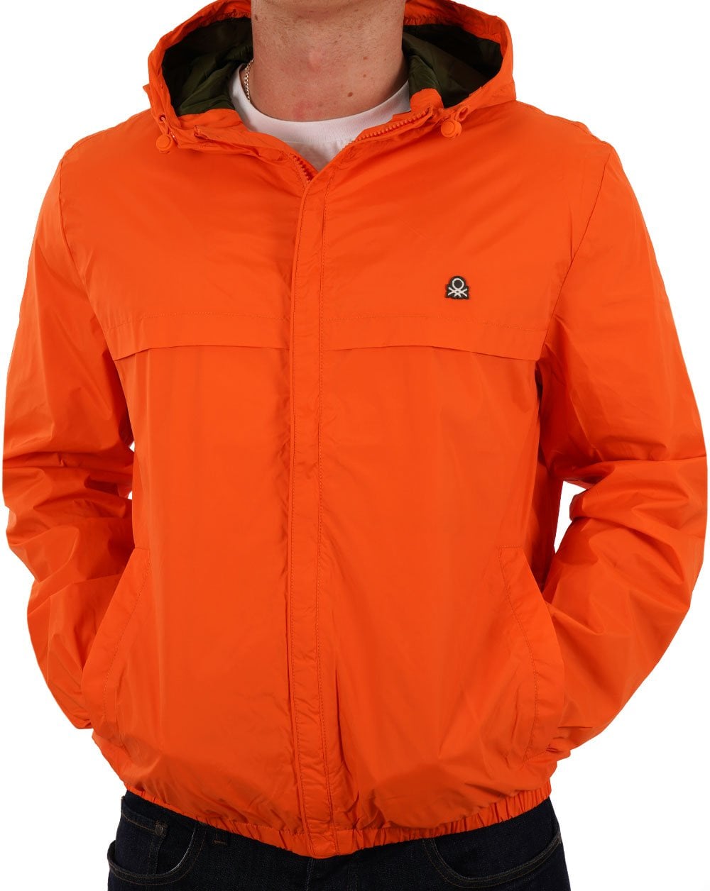 Benetton Hooded Rain Defender Jacket Orange