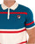 Fila Vintage Clarkson Polo Shirt Gardenia / Deep Lagoon / Red
