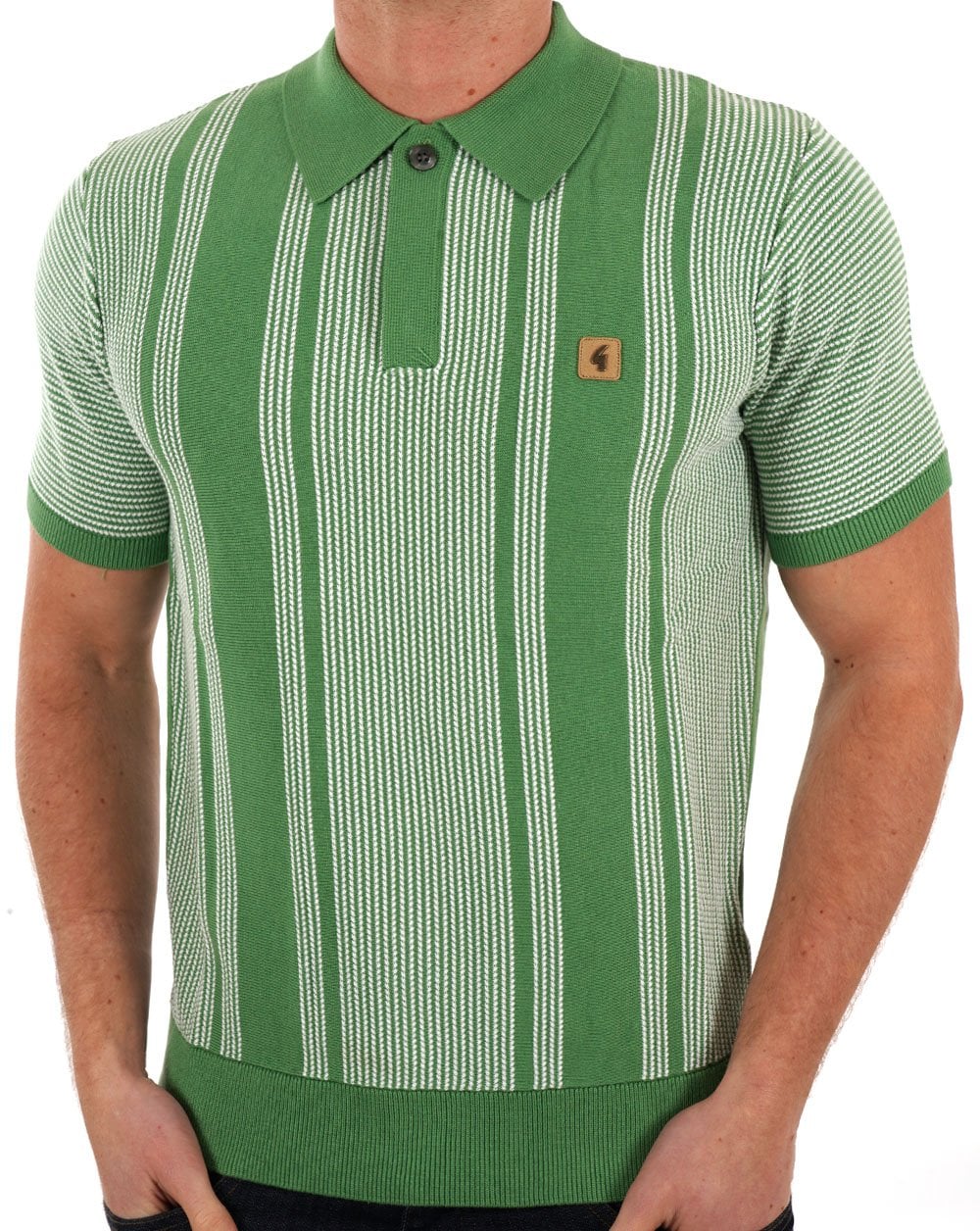 Gabicci Vintage Dante Knitted Polo Verde