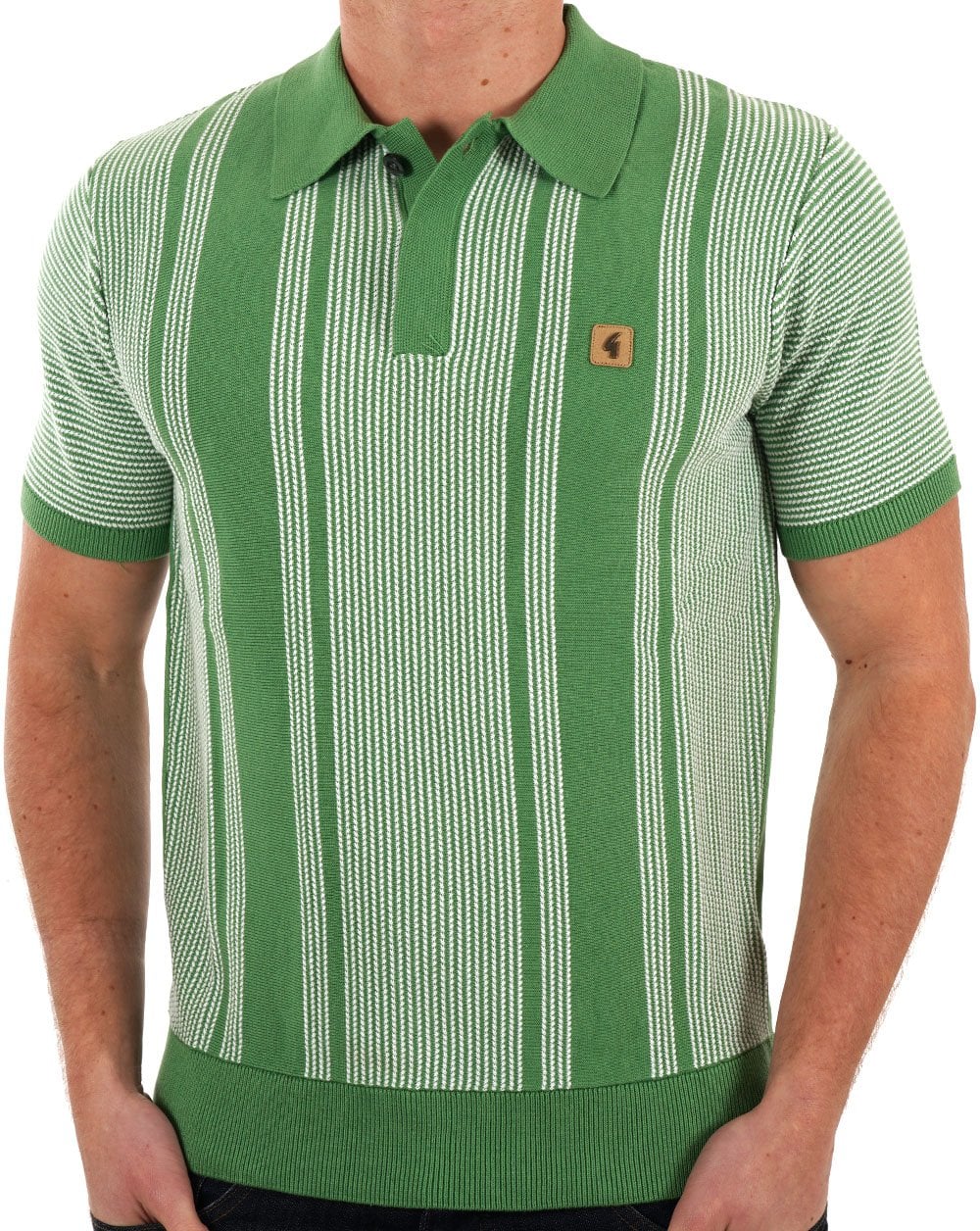Gabicci Vintage Dante Knitted Polo Verde