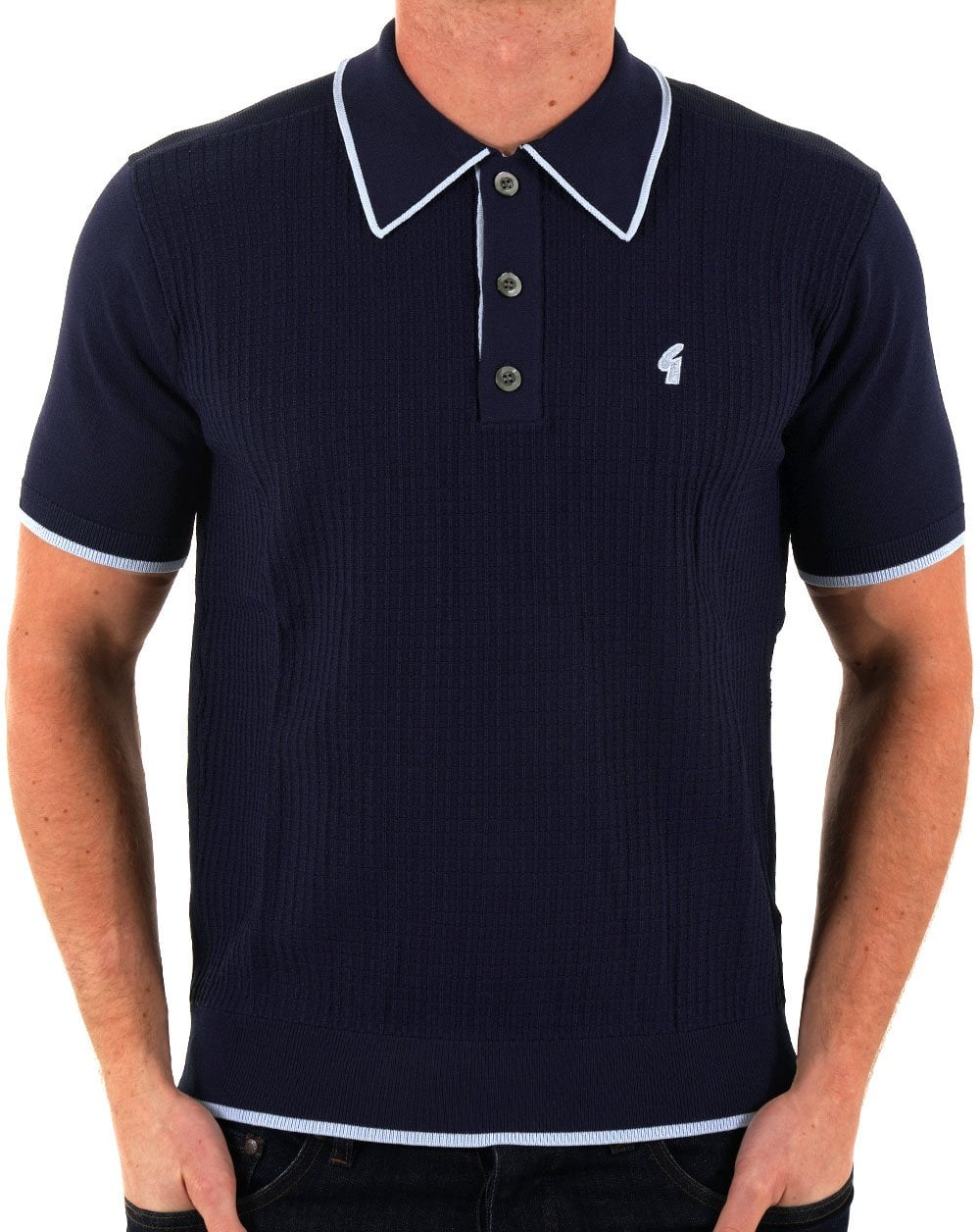 Gabicci Vintage Malcolm Knitted Polo Navy