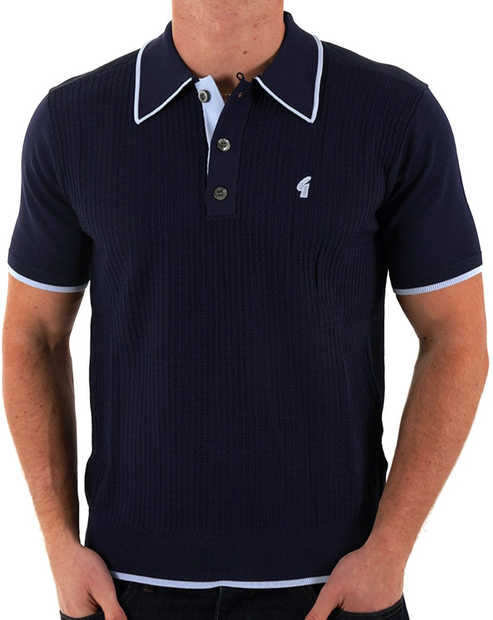 Gabicci Vintage Malcolm Knitted Polo Navy