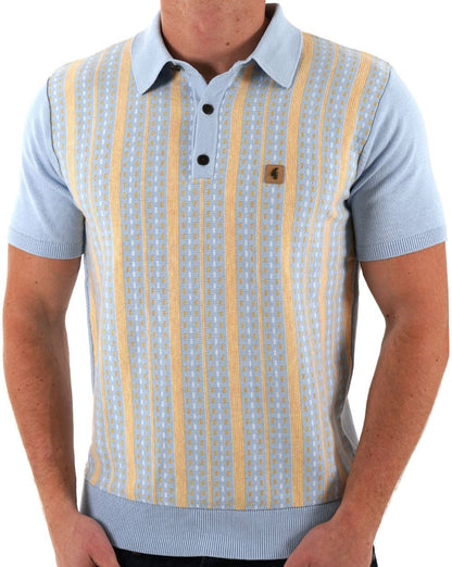 Gabicci Vintage Johnny Knitted Polo Azure
