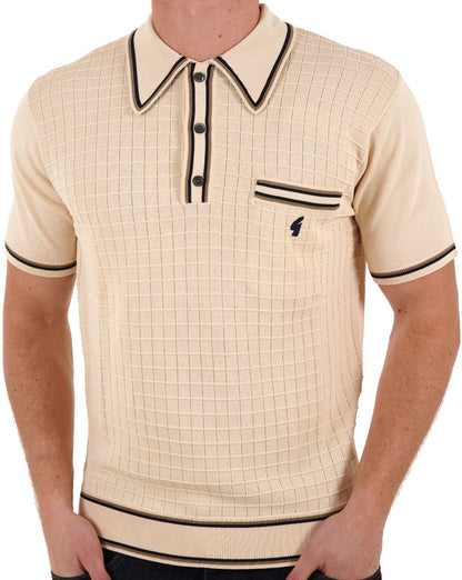 Gabicci Vintage Dario Knitted Polo Cream
