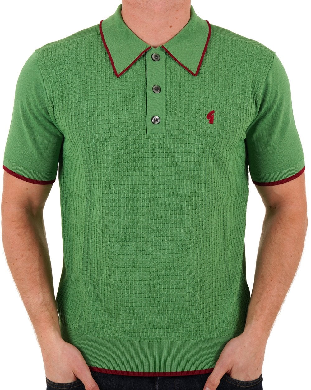Gabicci Vintage Malcolm Knitted Polo Verde