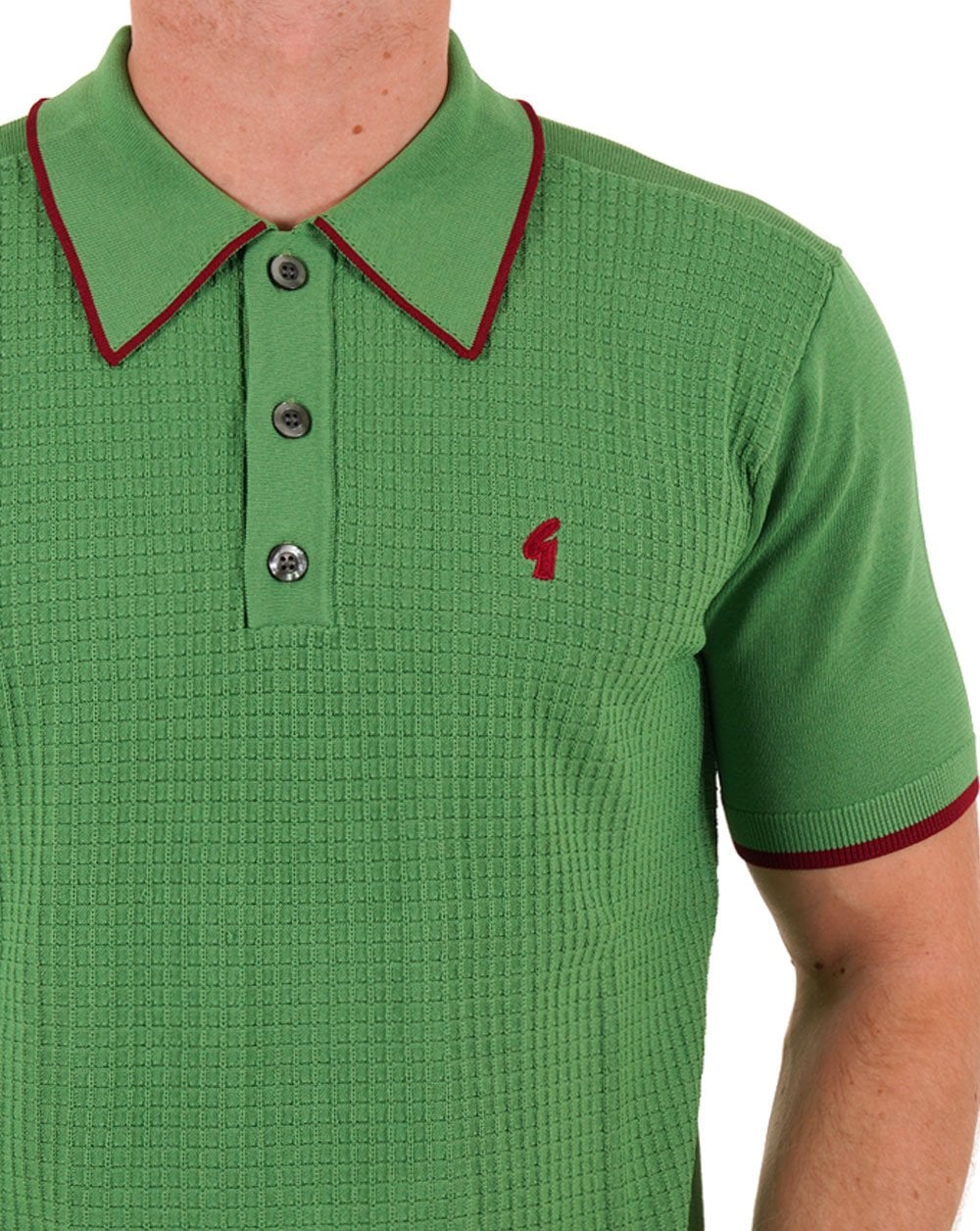 Gabicci Vintage Malcolm Knitted Polo Verde