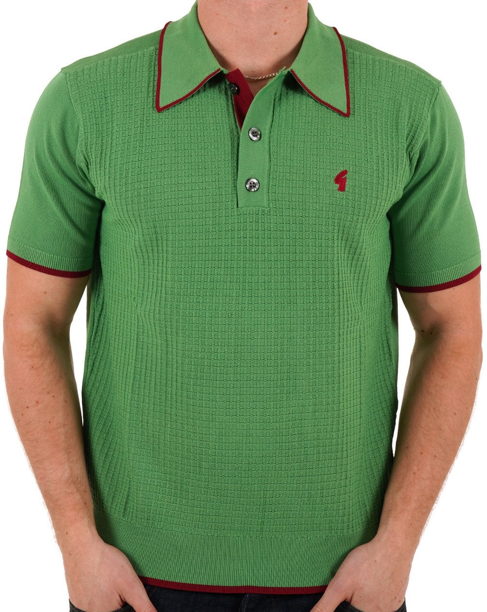Gabicci Vintage Malcolm Knitted Polo Verde