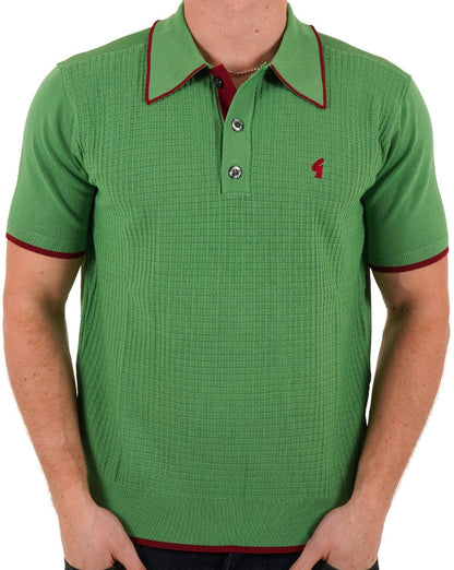 Gabicci Vintage Malcolm Knitted Polo Verde