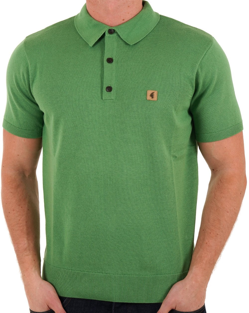 Gabicci Vintage Knit Polo Fresh Green