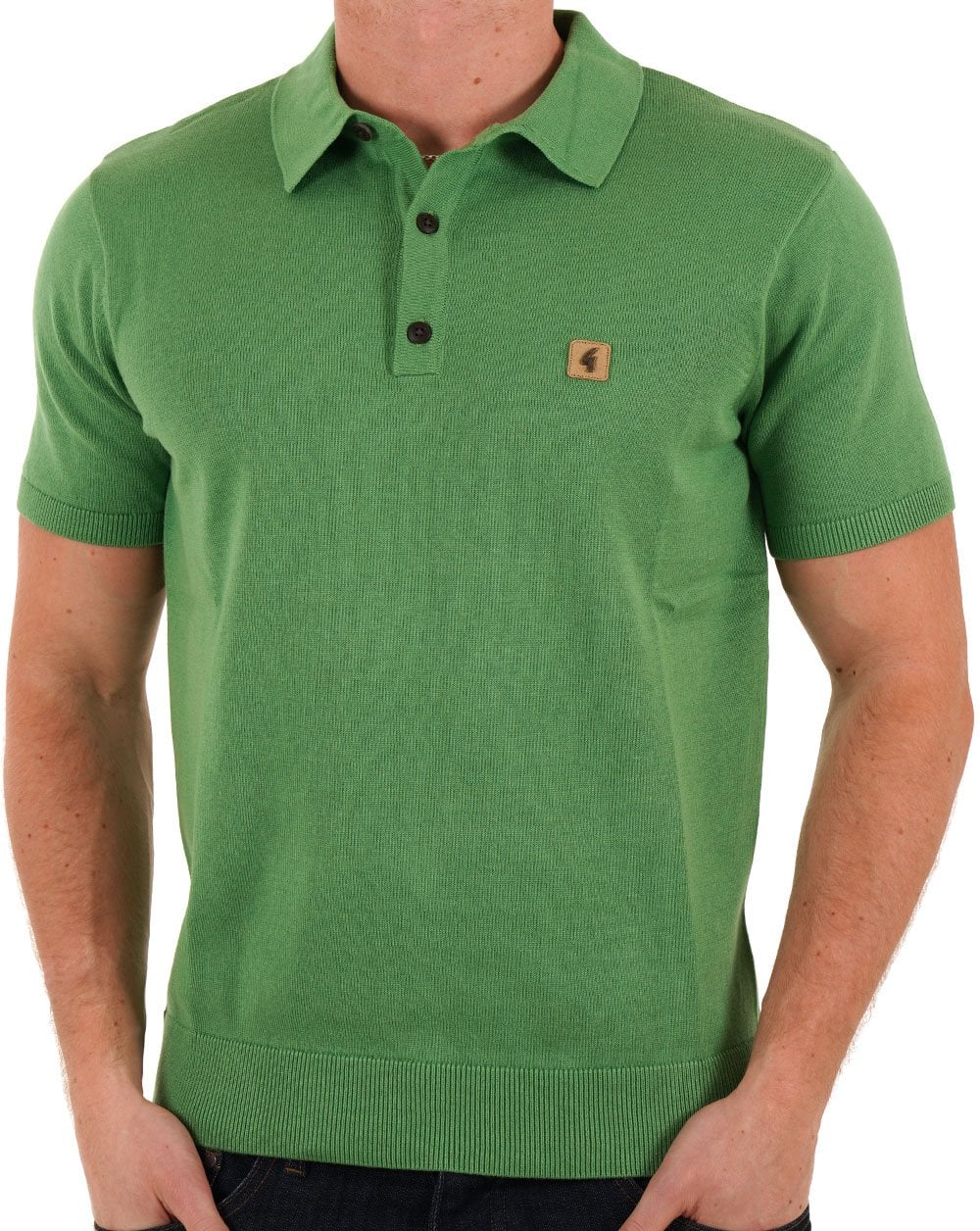 Gabicci Vintage Knit Polo Fresh Green