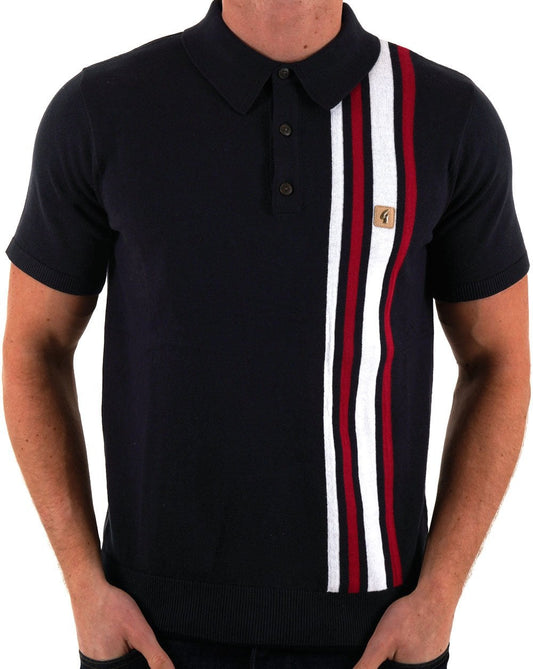 Gabicci Vintage Soda SS Knitted Polo Navy