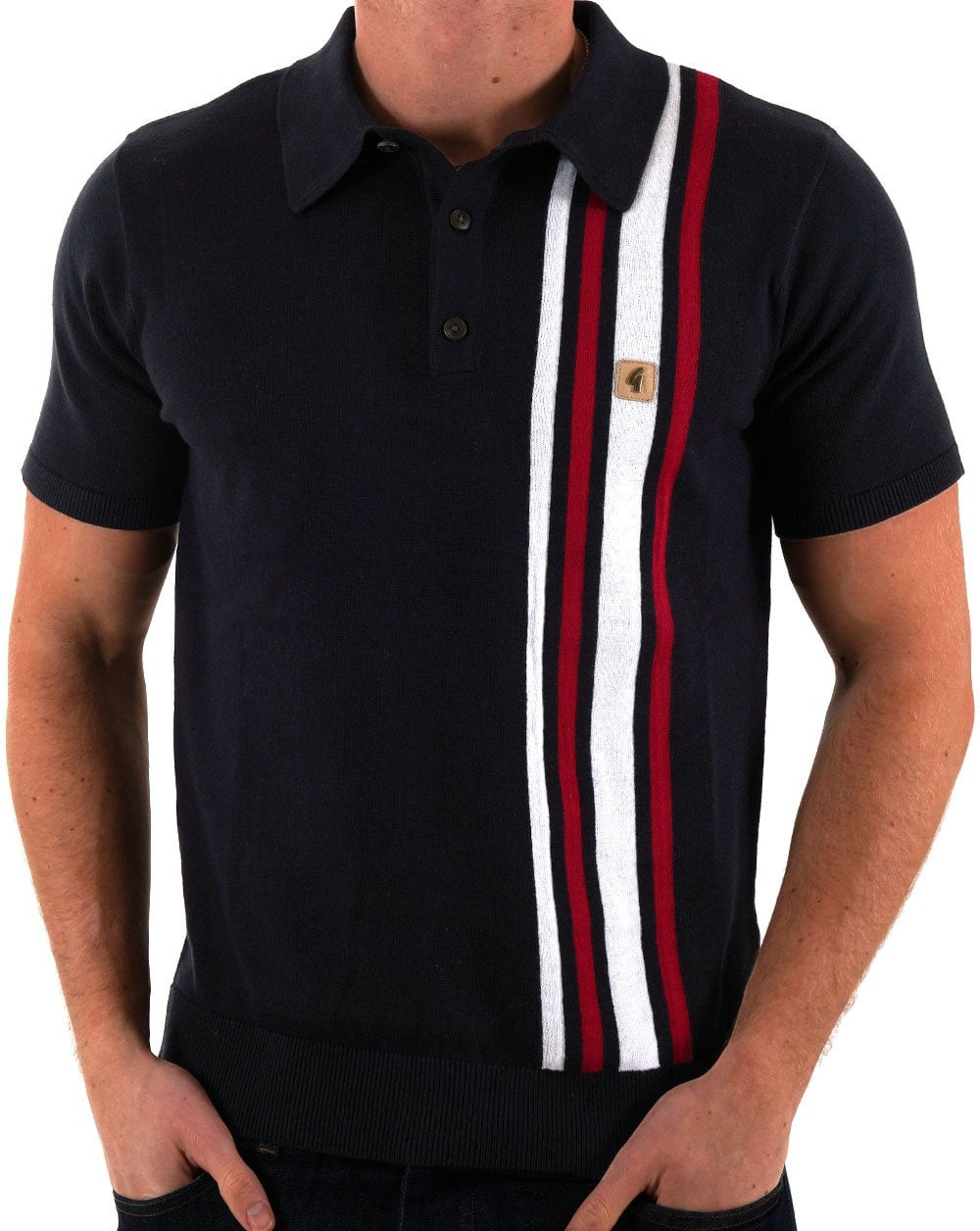 Gabicci Vintage Soda SS Knitted Polo Navy