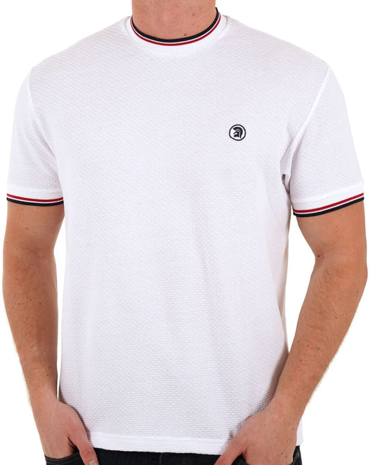 Trojan Twin Tipped Textured T-shirt White