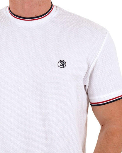 Trojan Twin Tipped Textured T-shirt White
