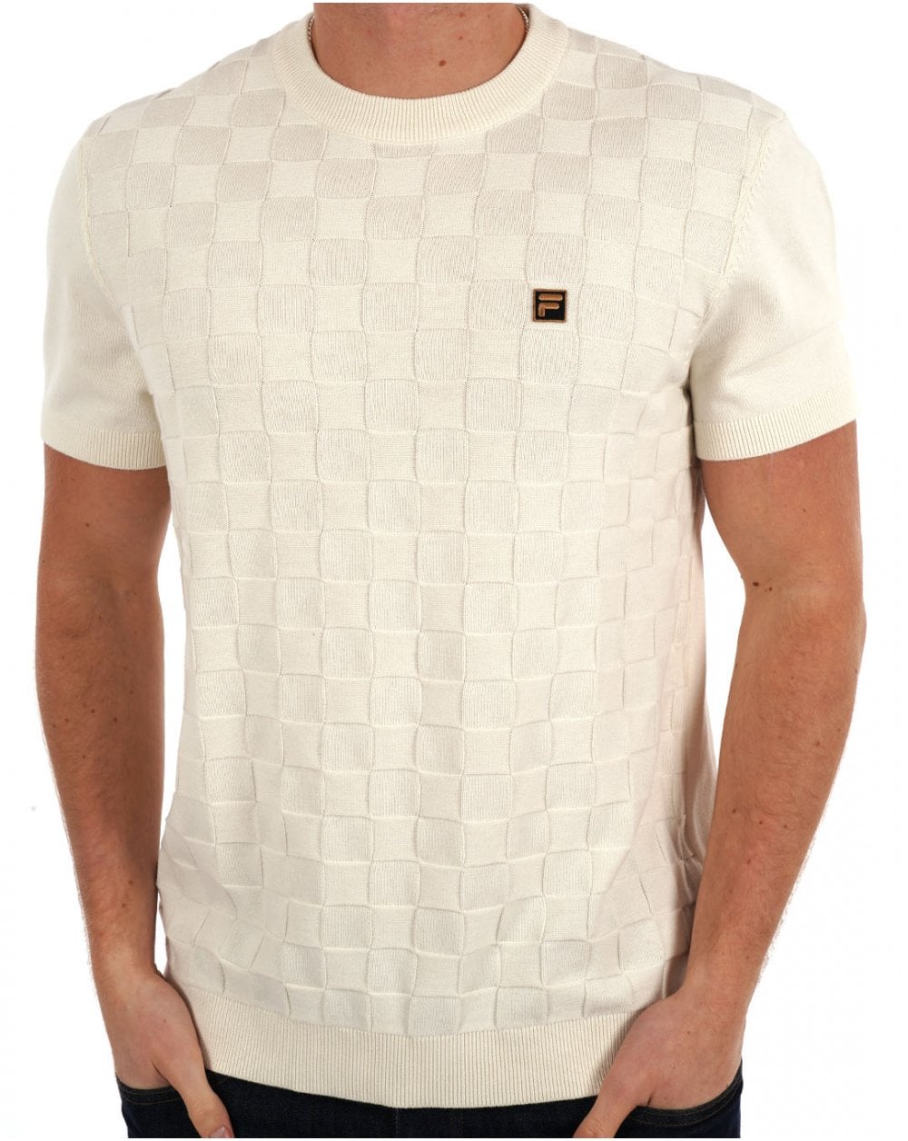 Fila Gold Campbell Square Knit Tee Off White