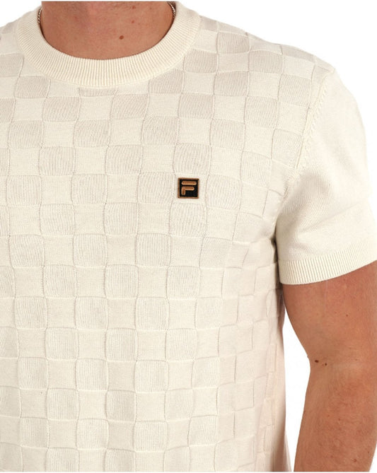Fila Gold Campbell Square Knit Tee Off White