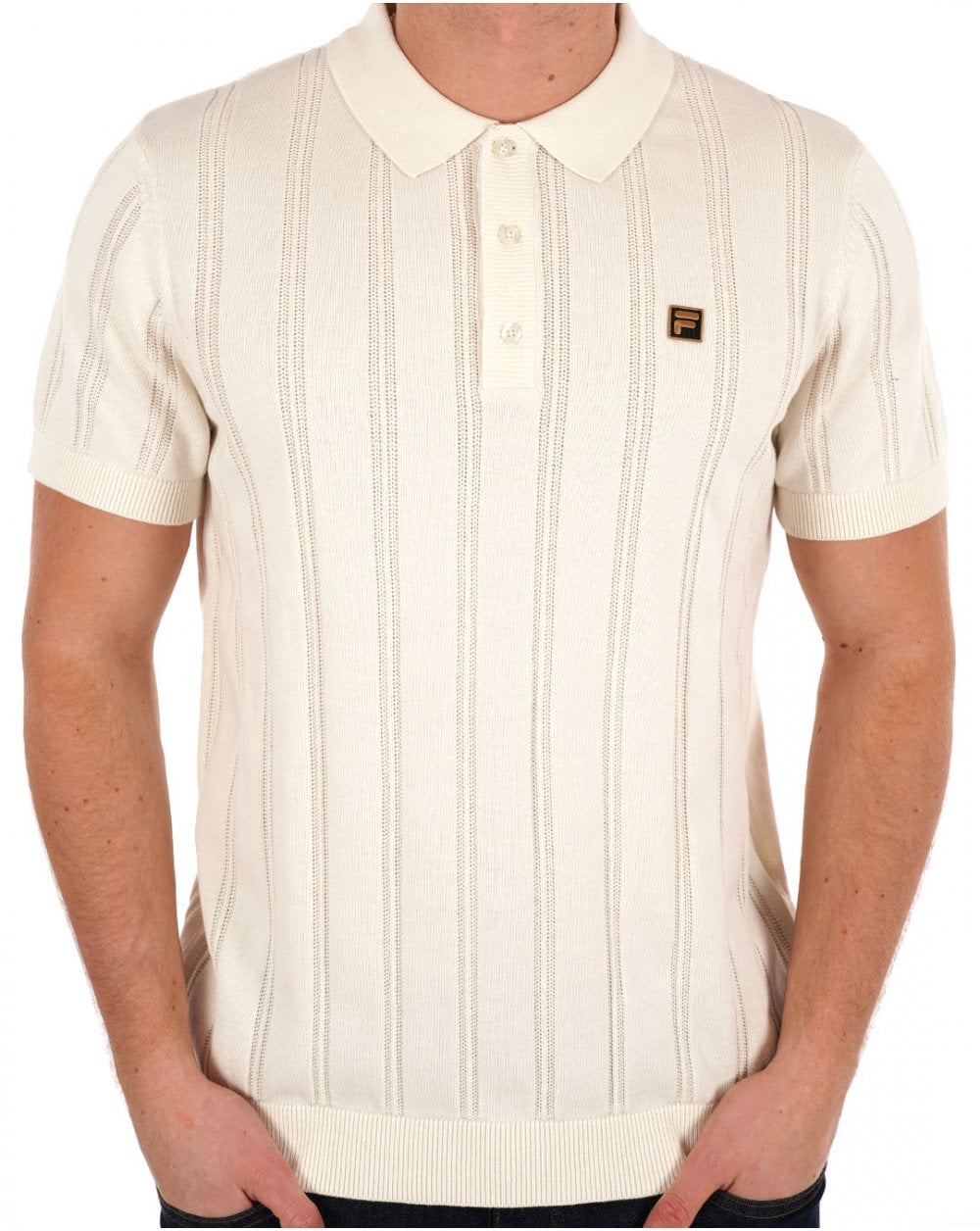 Fila Gold Kennedy Knit Polo Off White