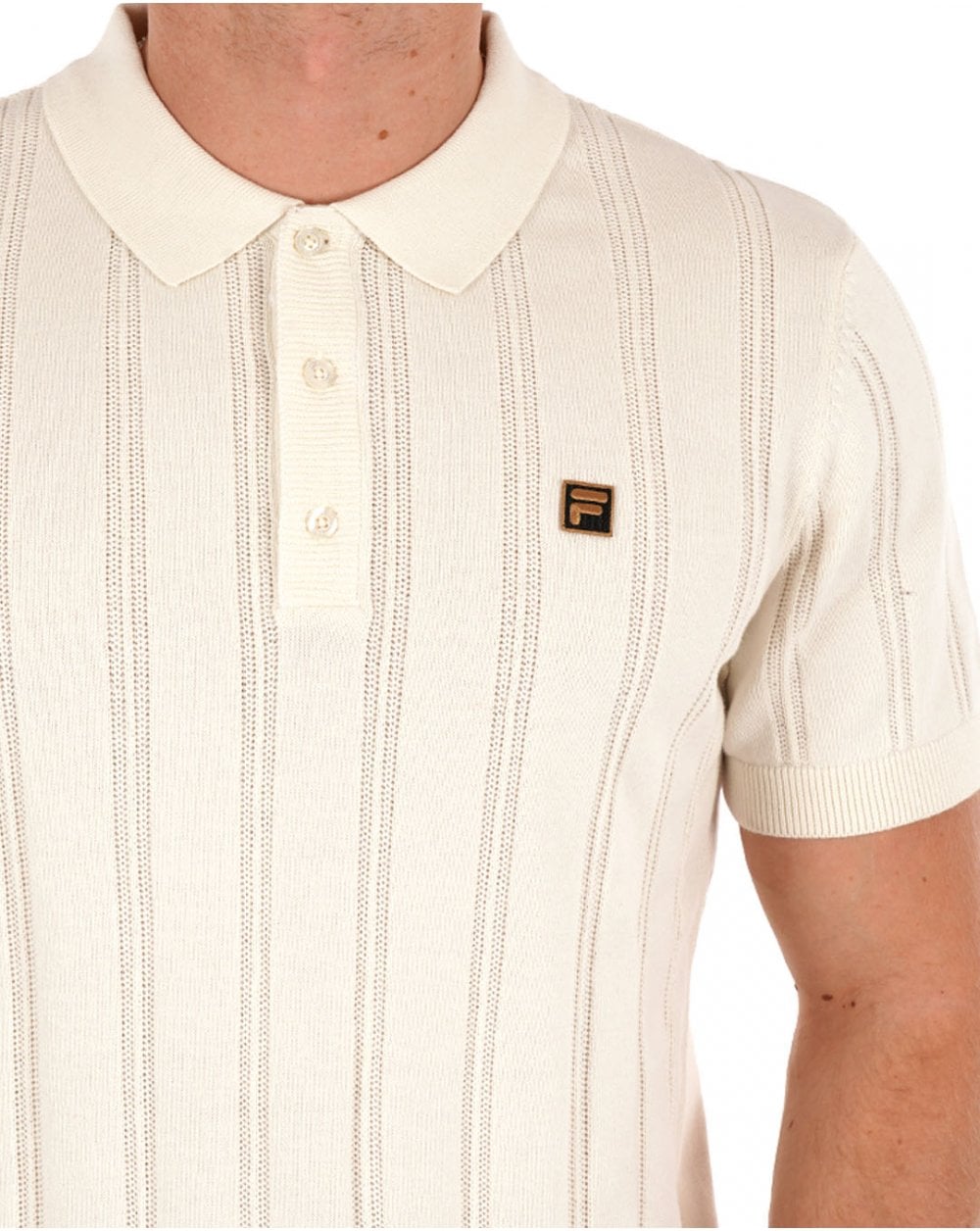 Fila Gold Kennedy Knit Polo Off White