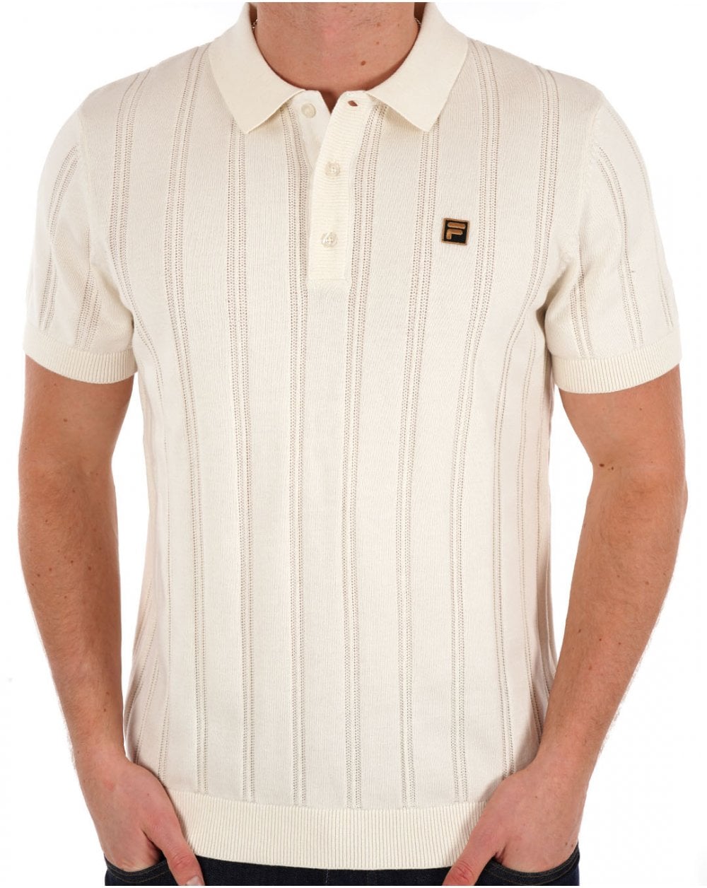 Fila Gold Kennedy Knit Polo Off White