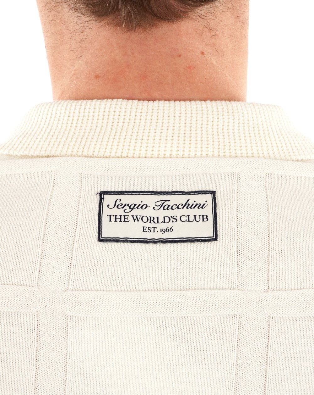 Sergio Tacchini Lorenzo 1/4 Zip Knit Polo Gardenia