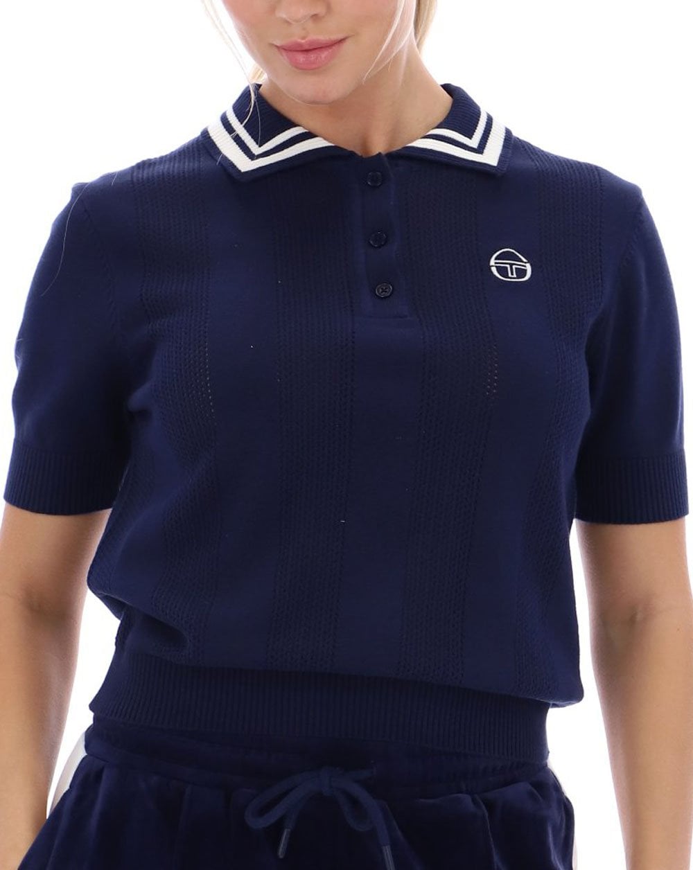 Sergio Tacchini Reggi Knitted Polo Navy Blue