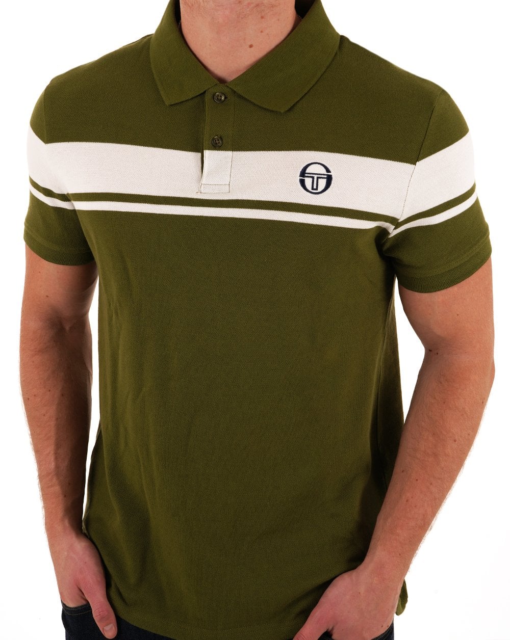 Sergio Tacchini Young Line Polo Shirt Khaki / Gardenia