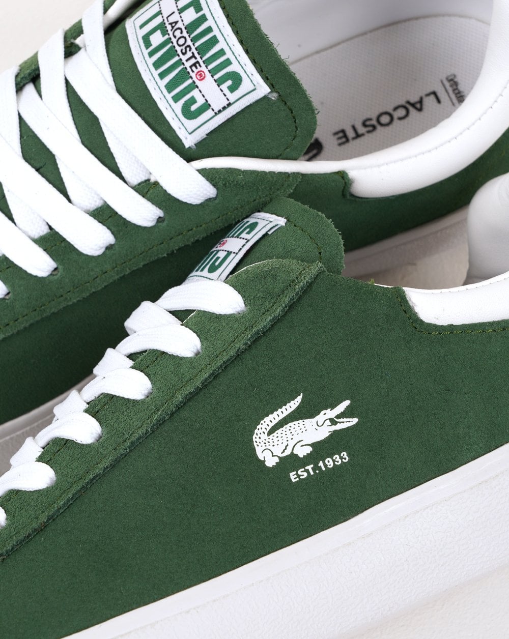 Lacoste Baseshot Trainers Dark Green/White