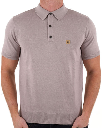 Gabicci Vintage Jackson Knit Polo Mushroom