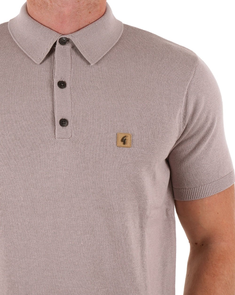 Gabicci Vintage Jackson Knit Polo Mushroom