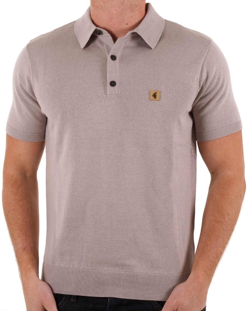 Gabicci Vintage Jackson Knit Polo Mushroom