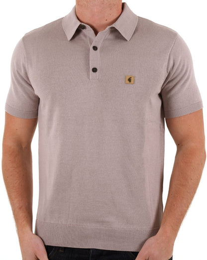 Gabicci Vintage Jackson Knit Polo Mushroom