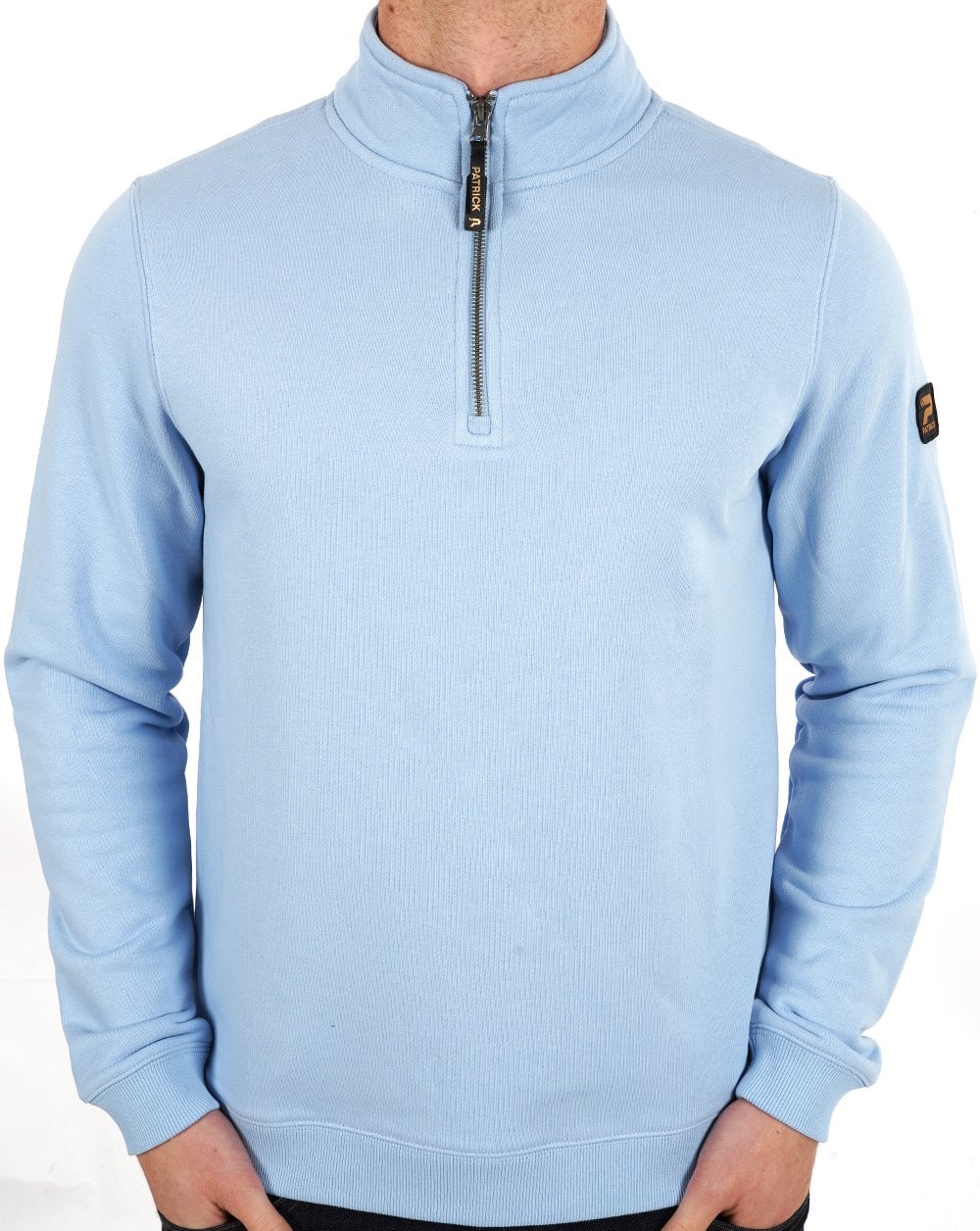 Patrick Harlem 1/4 Zip Sweat Sky Blue
