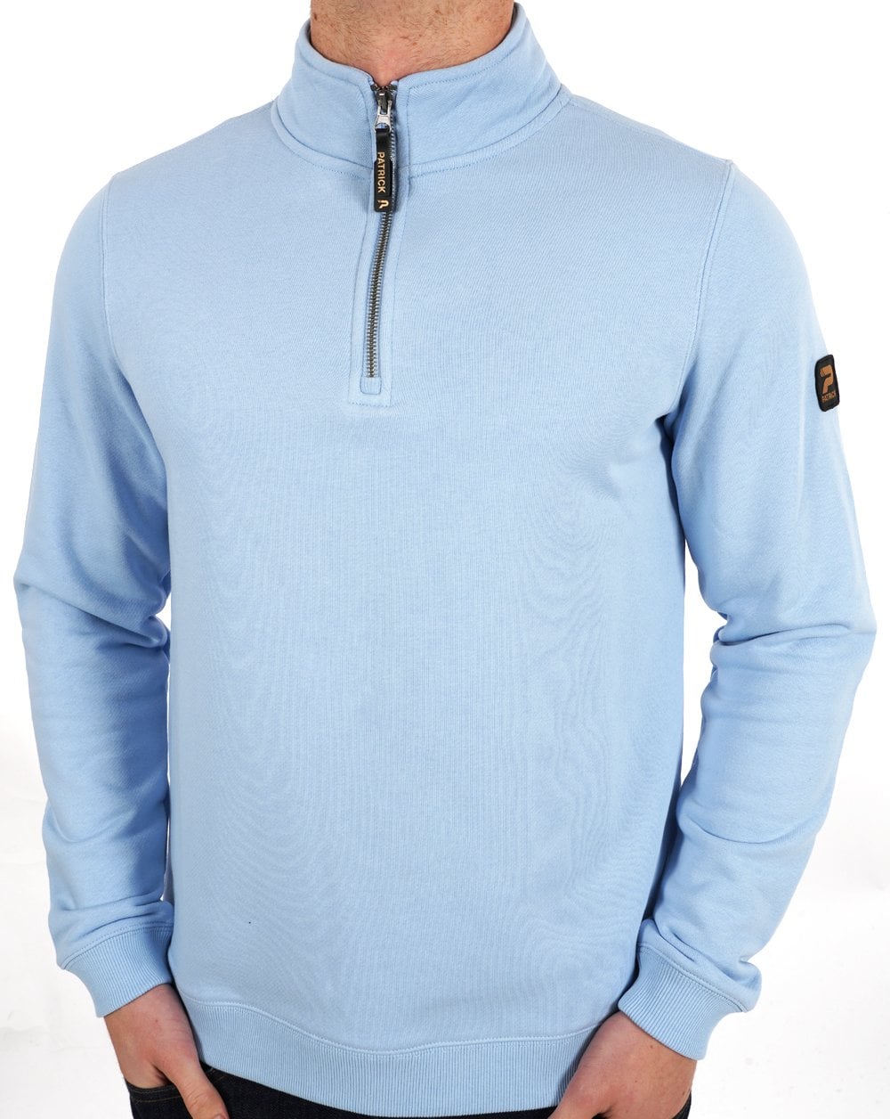 Patrick Harlem 1/4 Zip Sweat Sky Blue