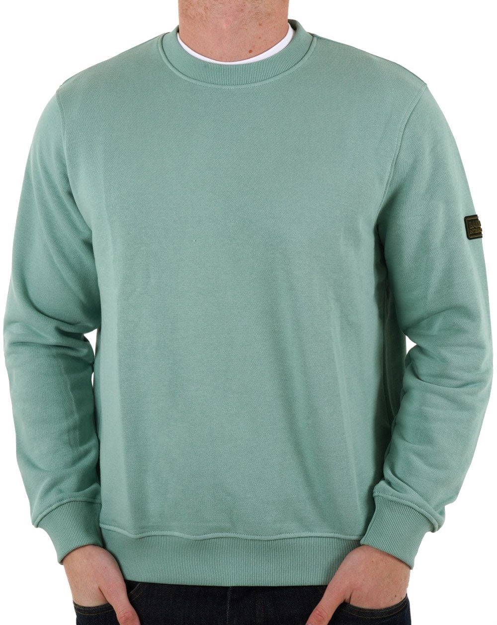 Barbour International Outline Badge Sweatshirt Granite Green
