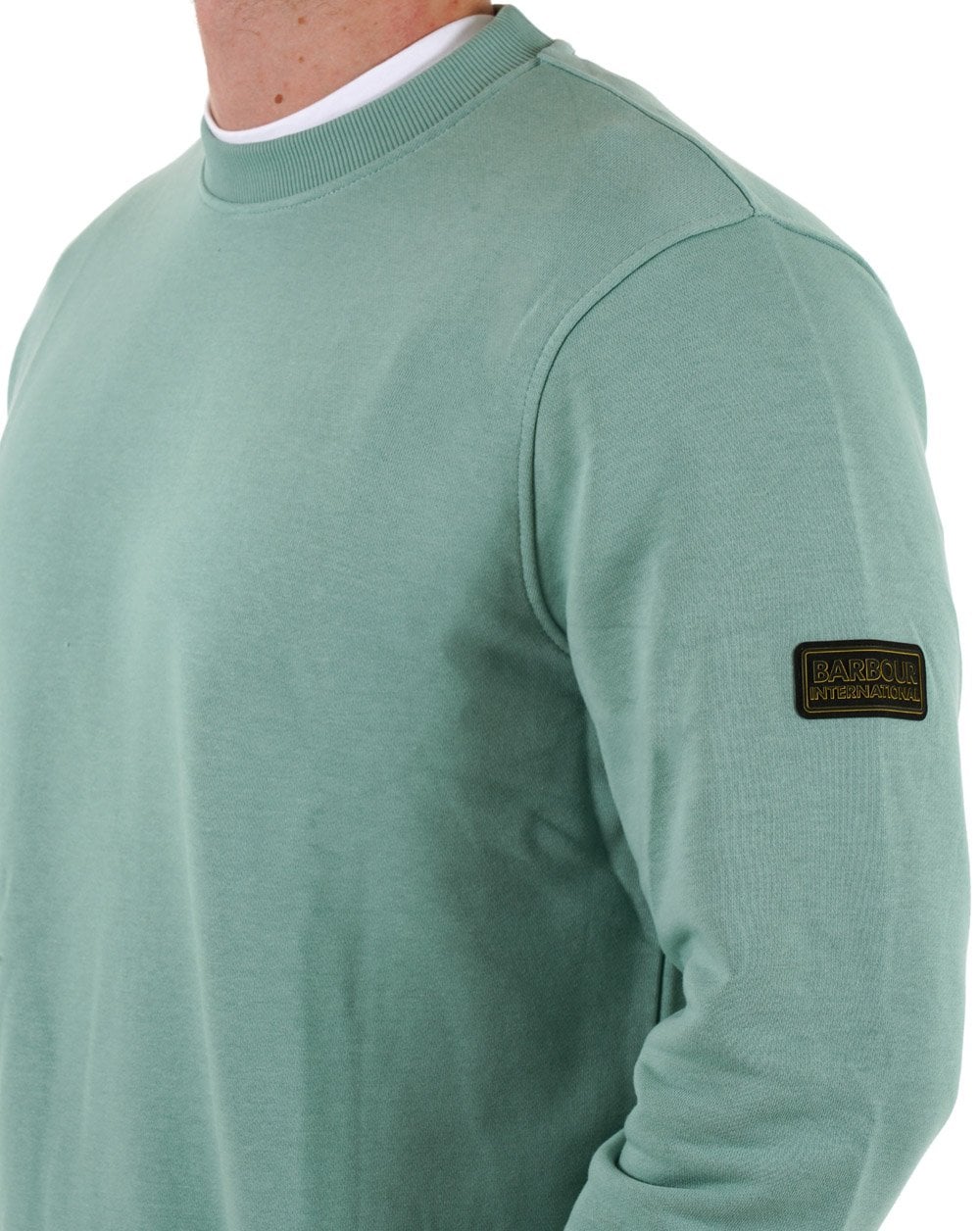 Barbour International Outline Badge Sweatshirt Granite Green