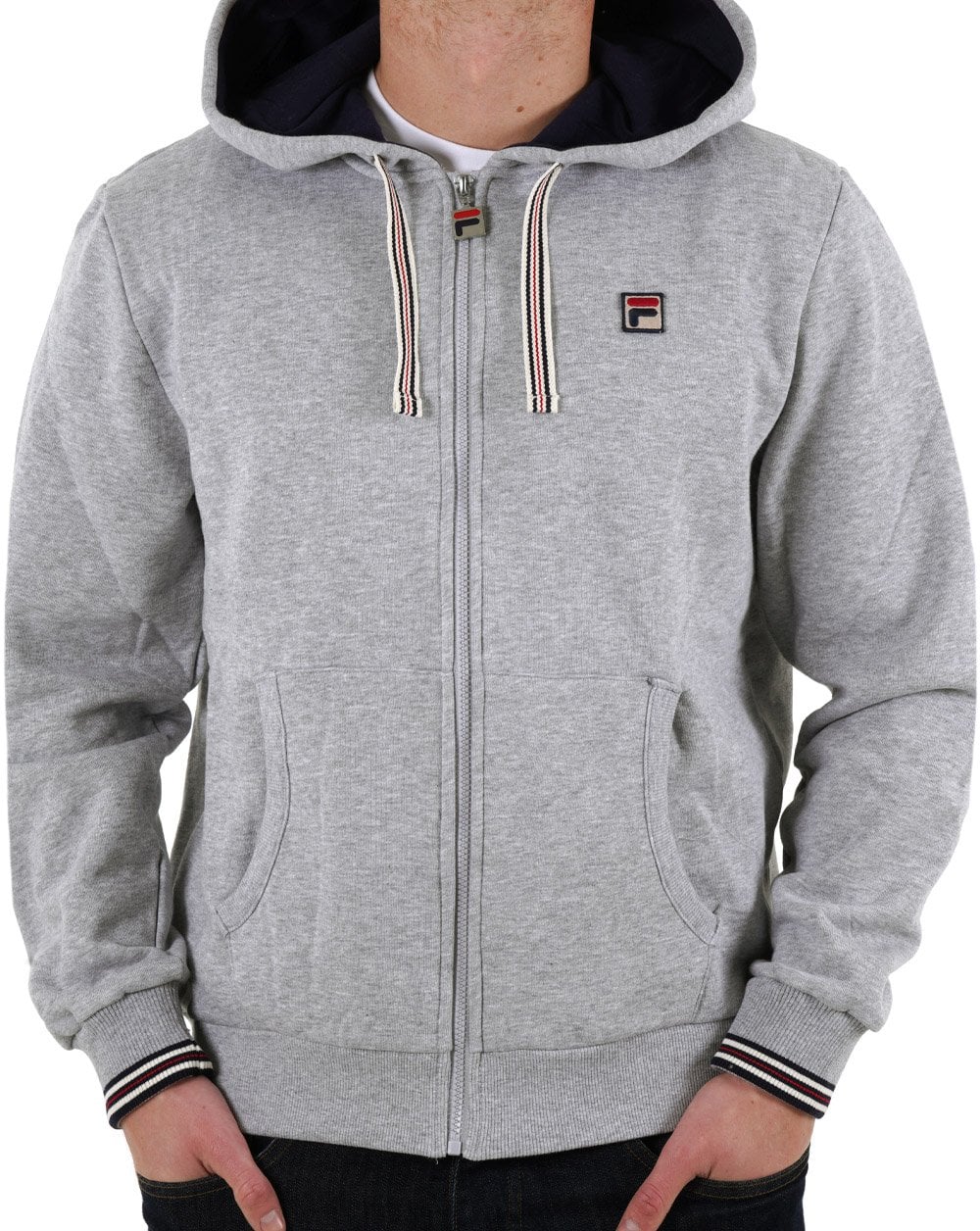 Fila Vintage Tenconi Hoodie Light Grey Marl