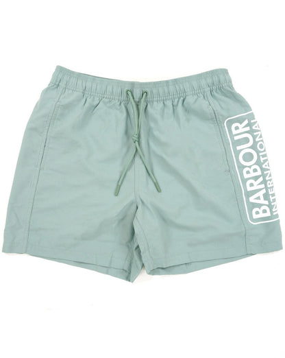 Barbour International Large Logo Swim Shorts Granite Green