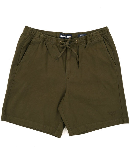 Barbour Washed Oxford Relaxed Shorts Uniform Green