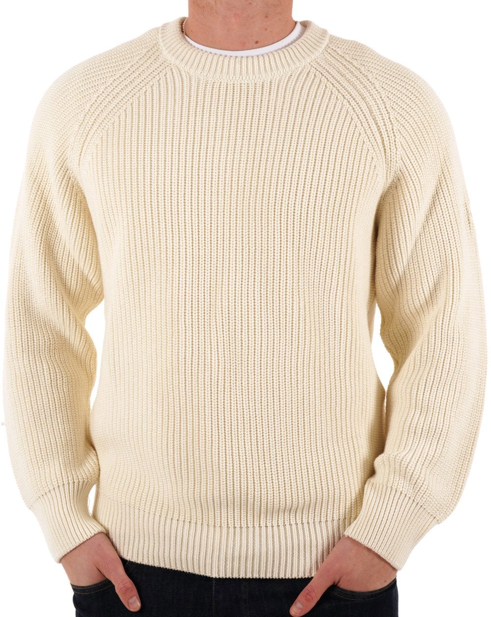 Henri Lloyd Golant Ribbed Crew Knit Ecru