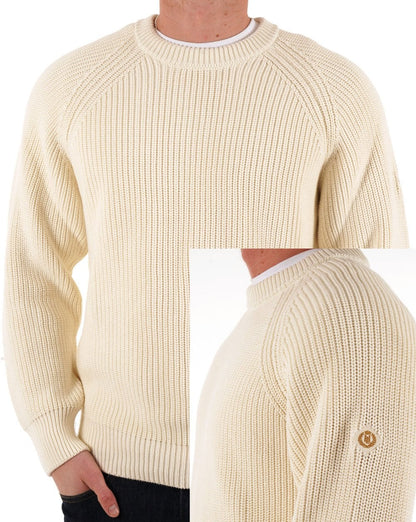 Henri Lloyd Golant Ribbed Crew Knit Ecru